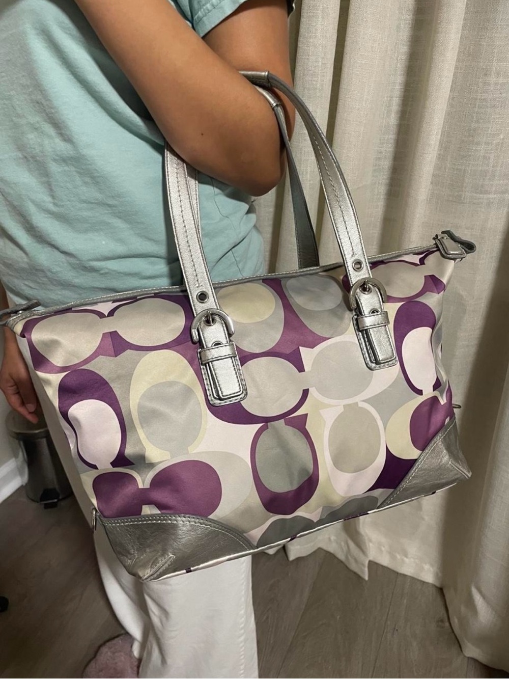 Vintage Coach Sateen Optic Signature Brooke Bag
